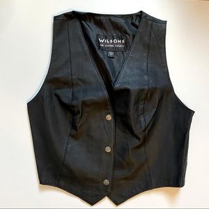 Wilson’s Women’s Vintage Black Leather Vest SZ L